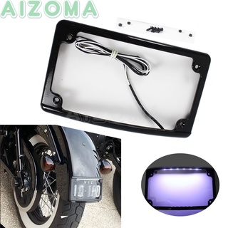 Motorcycle 6PCS LED Curved License Plate Frame with Light Fit Standard 7-3/16&amp;quot; x 4-1/4&amp;quot; License Number Plate C