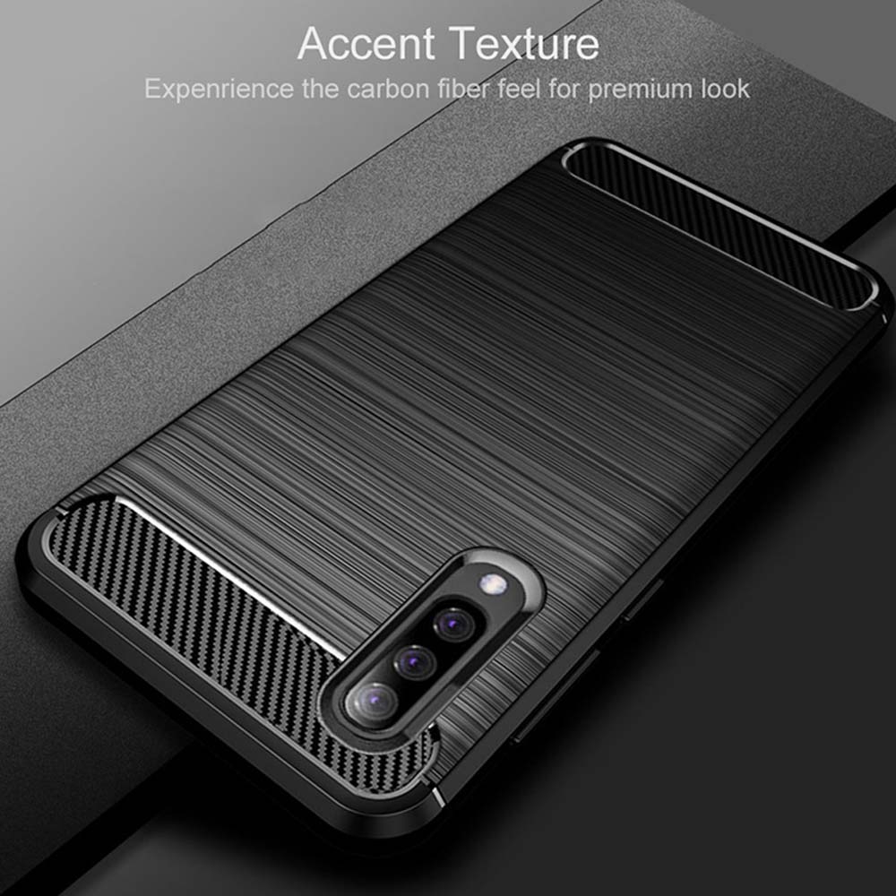 Samsung Galaxy A7 2018 A12 A21S A50S A52 A72 A32 A02 A53 A73 A52S เคสโทรศัพท์มือถือ แบบนิ่ม ยางทำจากซิลิคอน คาร์บอนไฟเบอร์ สีด้าน สำหรับ