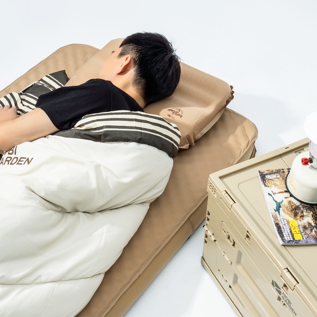 MOBI GARDEN หมอนเป่าลม อัตโนมัติ เบาพิเศษ ฟองน้ํา สะดวกสบาย แบบพกพา สําหรับตั้งแคมป์ เดินทาง กลางแจ้ง - รูปที่ 2