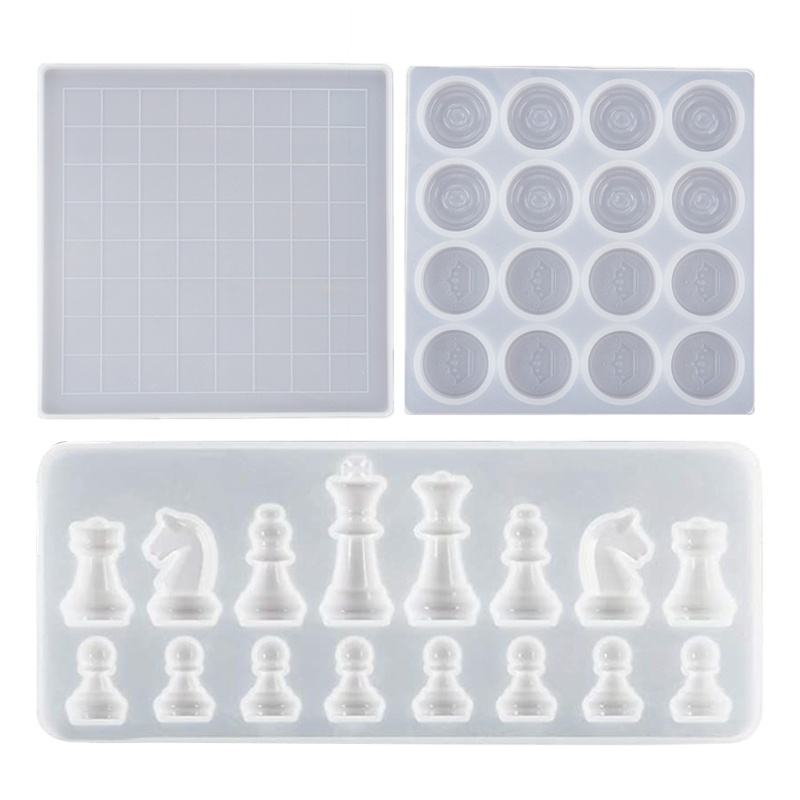R* Chess Kit DIY International Chess Pieces Checkers Checkerboard Silicone Mould