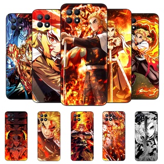 เคสโทรศัพท์มือถือ ซิลิโคนนิ่ม Tpu ลายดาบพิฆาตอสูร Rengoku Kyoujurou สีดํา สําหรับ Realme GT Neo2 GT 5G 8 Pro 8i 9i Narzo 50 4G