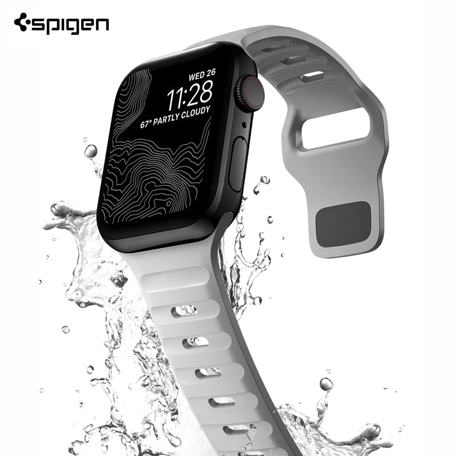 Spigen สายนาฬิกาข้อมือซิลิโคน แบบเปลี่ยน สําหรับ iWatch 45 มม. 41 มม. 44 มม. 40 มม. iWatch Ultra 49 มม. Series 8 7 6 5 4 3 SE2