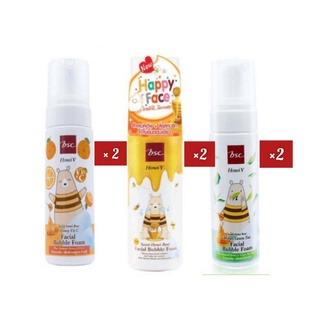 [ 1 แถม 1 ] HONEI V BSC SWEET HONEI BEAR HONEY VIT C FACIAL BUBBLE FOAM 160 มล. x 2 โฟมมูสล้างหน้าสูตร HoneyและVit C