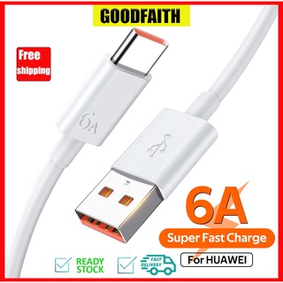 Goodfaith สายชาร์จเทอร์โบ 2M 6A 66W ประเภท C สําหรับ Huawei Mate40 Pro + RS