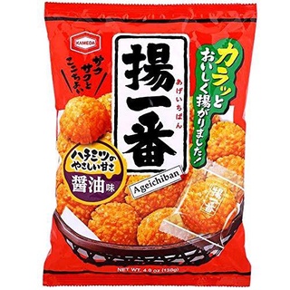 Kameda Age Ichiban, Rice Crackers w/ Soy Source &amp; Right Honey Flovor คาเมดะ เอจ อิจิบัง,ข้าวเกรียบกับถั่วเหลืองและน้ำผึ