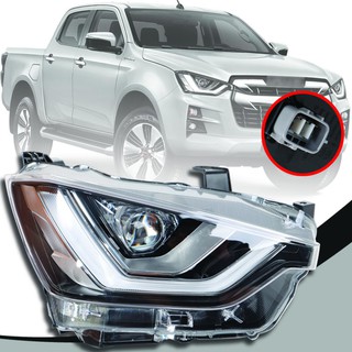 ไฟหน้ารถยนต์ พร้อมหลอดไฟLED รุ่นอีซูซุ ดีแม็ก ISUZU  D-MAX HILANDER ปี 19-20 RH