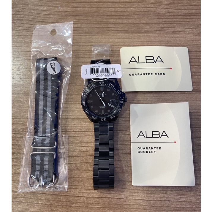 ALBA นาฬิกาข้อมือผู้ชาย สายสแตนเลส รุ่น AS9N21X1 (สีดำ / หน้าปัดดำ)