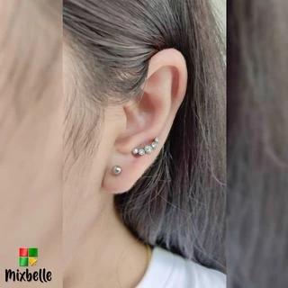 ต่างหูเพชร จิวกระดูกอ่อน Helix สแตนเลส 316L สำหรับผิวแพ้ง่าย เครื่องประดับแฟชั่นสำหรับผู้หญิงและผู้ชาย [รหัส GCA]