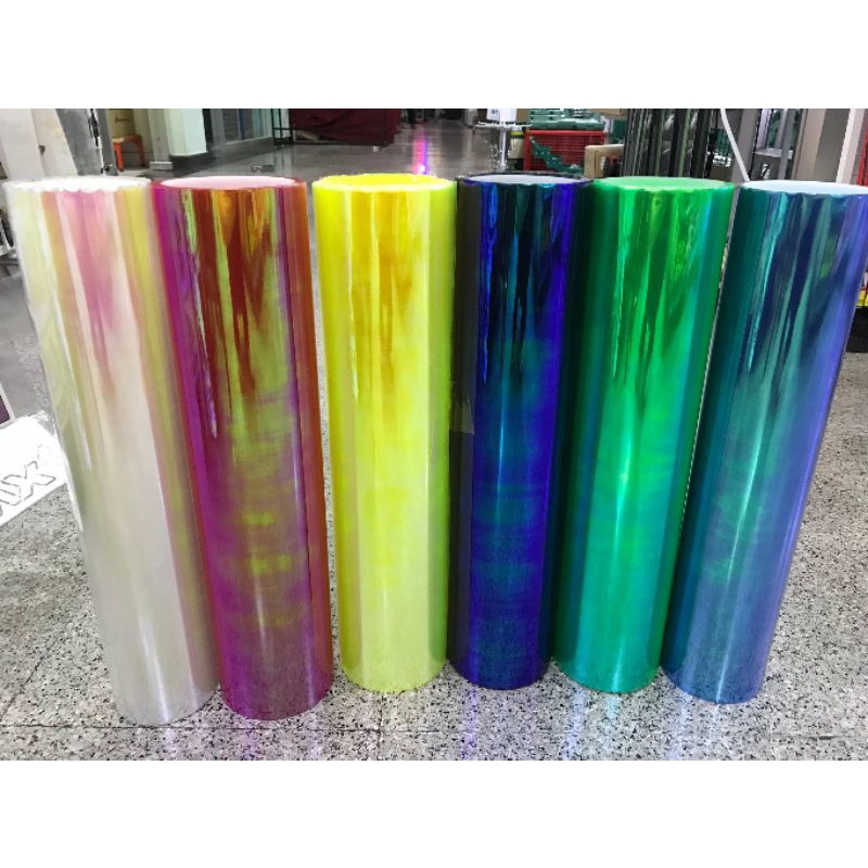 สติ๊กเกอร์สีใสแบบรุ้ง ติดไฟหน้ารถ sticker ติดรถ แต่งรถ ใส ไฟส่องได้ โปร่งแสง แสงผ่านได้ แสงผ่าน