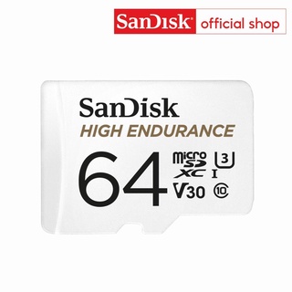 ราคาSanDisk High Endurance microSD 64GB (SDSQQNR-064G-GN6IA) สำหรับกล้องวงจรปิด ความเร็วสูงสุดอ่าน 100 MB/s เขียน 40 MB/s