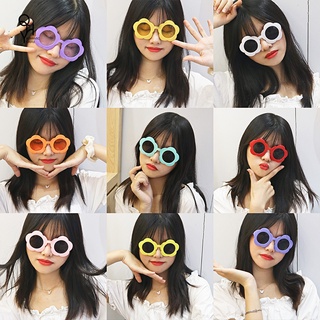 การ์ตูนน่ารัก สีลูกกวาด ดอกไม้ แว่นกันแดด Instagram แฟชั่น งานเลี้ยงวันเกิด แว่นตา
