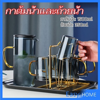 ถ้วยแก้วน้ำ เยือกน้ำแก้วมีฝาพลาสติก  kettle water cup