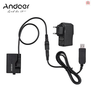 【fash】Andoer ACK-E10 5V USB Dummy Battery DC Coupler (Replacement for LP-E10) with Power Adapter Compatible with Canon EOS Rebel T3/T5/T6/T7/T100/Kiss X50/Kiss X70/1100D/1200D/1300D/2000D/4000D