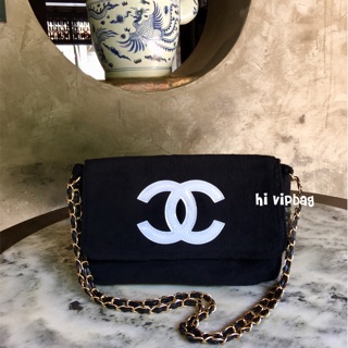 Chanel precision wolf gold chain white logo