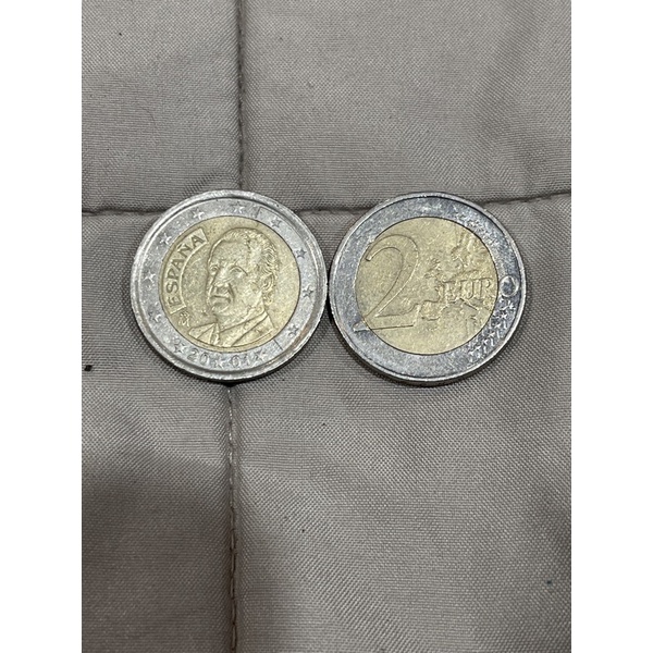 เหรียญ2ยูโรปี2001ผ่านการใช้งาน