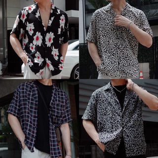 🦋HIM.GUY เสื้อฮาวาย (Hawii shirt) เสื้อแขนสั้น เสื้อแขนสั้นฮาวาย