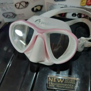 Problue White Silicone Mask White pink SCUBA หน้ากากดำน้ำ