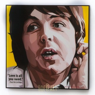 Paul McCartney พอล แม็กคาร์ตนีย์ เดอะบีทเทิลส์ The Beatles รูปภาพ​ติดผนัง pop art กรอบรูป แต่งบ้าน ของขวัญ โปสเตอร์