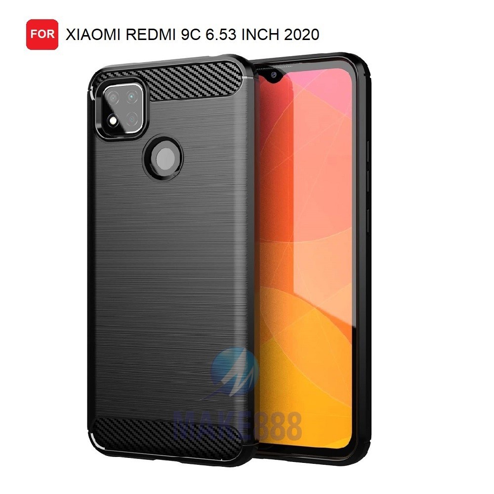 เคส Ipoky คาร์บอนไฟเบอร์ REDMI 9C (2020) 6.53 INCH Softcase กันกระแทก TPU สีดํา