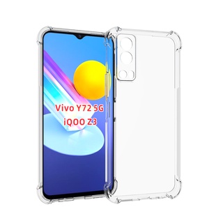 เคสโทรศัพท์ใสนิ่มกันกระแทก  Vivo Y72 5G เคสซิลิโคนใส TPU กันกระแทก