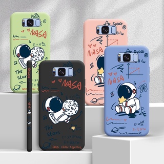 ใช้กับ Samsung S7 S7 Edge S8 S8 Plus เคสโทรศัพท์พร้อมน้ำ Nasa word เคสสำหรับ boy Princess ฝาหลังแบบนิ่มกันกระแทกซิลิโคนด้านข้างรูปแบบกล้อง Full Lens protector casing