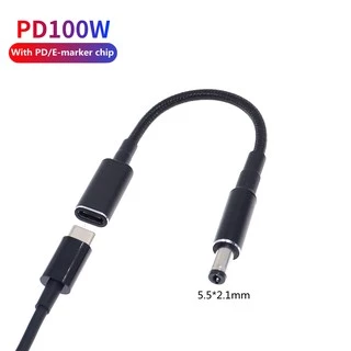 100w สากล แล็ปท็อป อะแดปเตอร์ เชื่อมต่อ สายชาร์จเร็ว สายเคเบิล USB Type C ตัวเมีย ไป โน้ตบุ๊ก ที่ชาร์จ ปลั๊ก แจ็ค แปลง