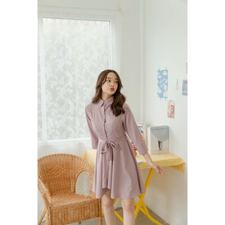 APIN- SHIRT DRESS เดรสเชิตคอปก พร้อมผ้าผูกเอว