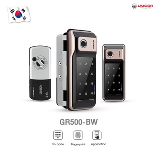 UNICOR Digital Door Lock รุ่น UN-GR500-BW (กระจกบานเปลือย) กลอนประตูดิจิตอล ส่งฟรี