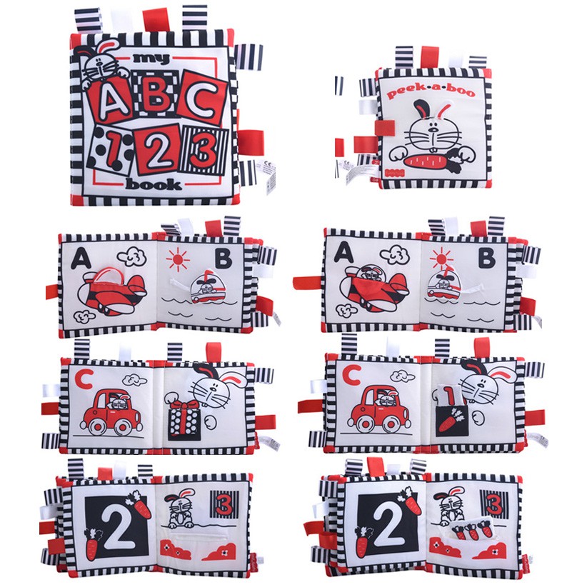 Smart kiddy shop หนังสือผ้า My book : ABC 123 หนังสือผ้า ขาว ดำ แดง ( หนังสือผ้าเสริมพัฒนาการ สำหรับเด็กอ่อน )
