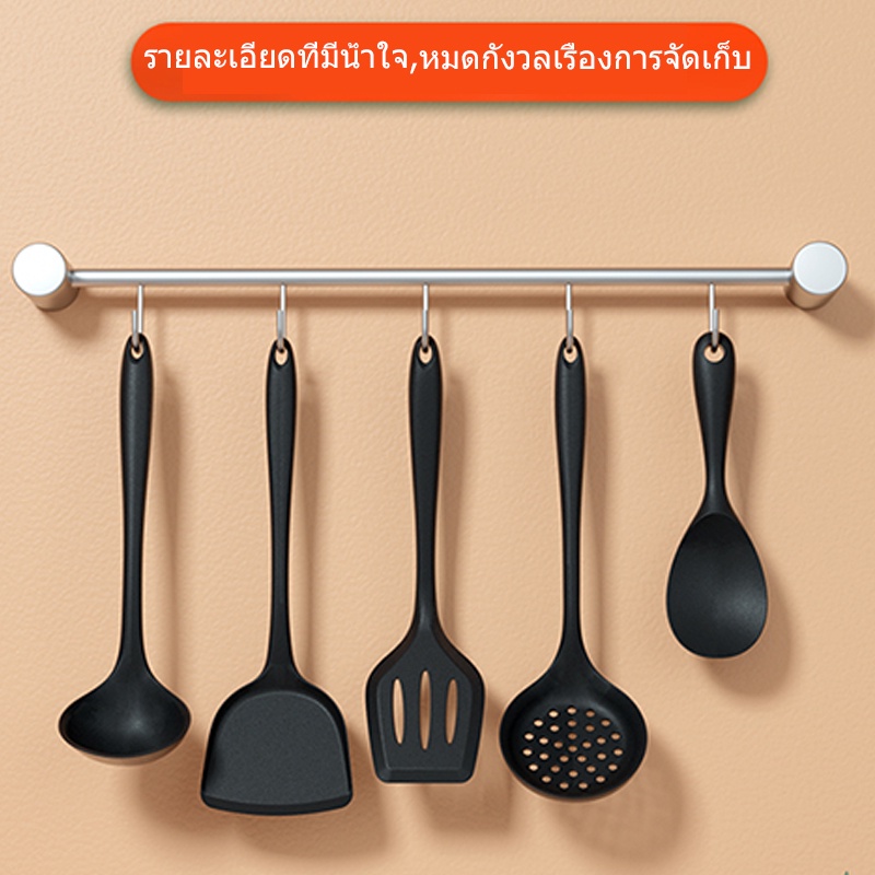 A607ทัพพีไนล่อน ตะหลิวซิลิโคน กระบวยซิลิโคน ตะหลิวเจาะรู ตะหลิวไนลอน ตะหลิวกรอง ทัพพีซิลิโคน ปลอดภัย ทนความร้อน - รูปที่ 4