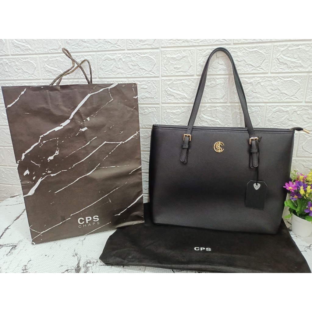 ส่งฟรี!! กระเป๋าแบรนด์แท้ 100% #CHAPS #CPS Shopping Bag (Black color) จาก SHOP Siam Center