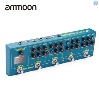 ♪【ready stock】♩♩ammoon CUBE SUGAR Combined Effects Pedal 5 Analog Effects(Boost/Overdive/Distortion/Chorus/Phaser) + 2 Digital Effects( Delay/Reverb) + 72 IR Cabinets Simulation + 9 Loops +   Built-in Tuner with Headphone Output Live/Preset Working Modes