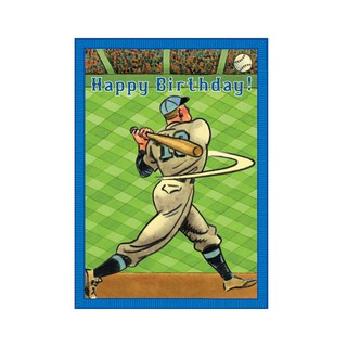 eeBoo Baseball Home Run Birthday Card - การ์ดอวยพรวันเกิด ลายนักกีฬาเบสบอล