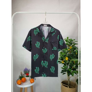 เสื้อฮาวาย เสื้อเชิ้ตลายCactus แคคตัส กระบองเพชร บอนไซ ไม้แคระ เสื้อเดอะทอย เสื้อโอเวอร์ไซส์ เสื้อลายมินิมอล