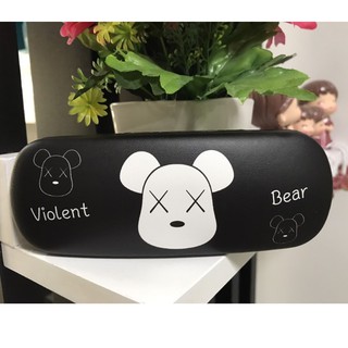 KAWS กล่องแว่นตา Glasses case ลายการ์ตูน น่ารัก น่าใช้งาน ลาย หมี  KAWS VIOLENT BEAR ดำ  ผลิตจากวัสดุอย่างดี  MANOPNEST