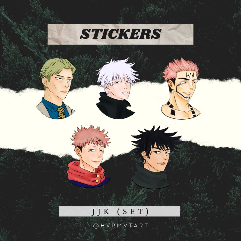 JJK CHARACTER STICKERS (ตัวอักษรที่เลือก)