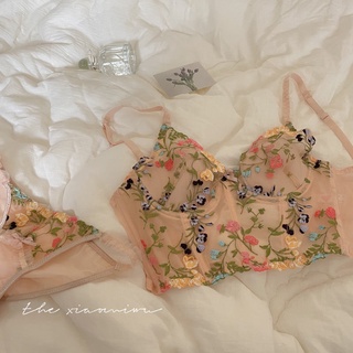 เสื้อชั้นใน ปักลายลูกไม้ แบบบาง สุดเซ็กซี่ สําหรับผู้หญิง