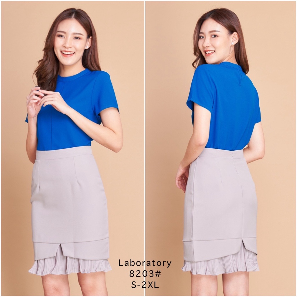 *Laboratory* 8203# กระโปรงชายพรีท กระโปรงทำงาน สไตล์เกาหลี - รูปที่ 3