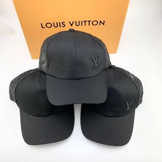 LOUIS VUITTON LV MONOGRAM MESH BASEBALL CAP หมวกแก๊ป แบรนด์หลุยส์วิตตอง ทรงเบสเบอล สัญลักษณ์แอลวี สีดำ ผ้าตาข่าย ซีทรู