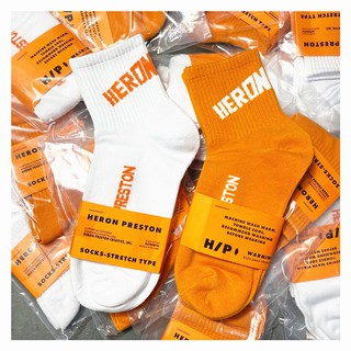 Heron preston ฮิพฮอพ สเก็ตบอร์ด ถุงเท้า กลางแจ้ง คุณภาพสูง ถุงเท้าท่อกลาง