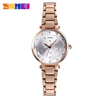 SKMEI Women Watches Luxury Bands Alloy Strap Ladies Watch 3Bar Waterproof Fashion Quartz Wristwatches relogio feminino