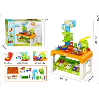 Clever Toys ชุดแป้งโดว์6กระปุก เครื่องทำก๋วยเตี๋ยว+เกี๊ยว พร้อมอุปกรณ์37ชิ้น