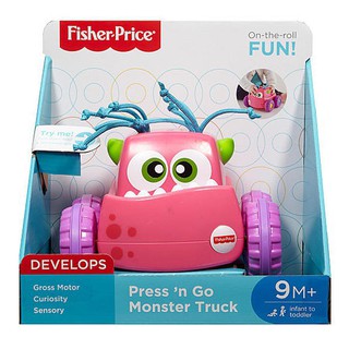 Fisher Price ฟิชเชอร์ ไพรส์ Press N Go Monster Truck ของเล่น ล้อหมุน หัดคลาน ของเล่นเด็ก ของเล่นลากจูง DRG16 CH