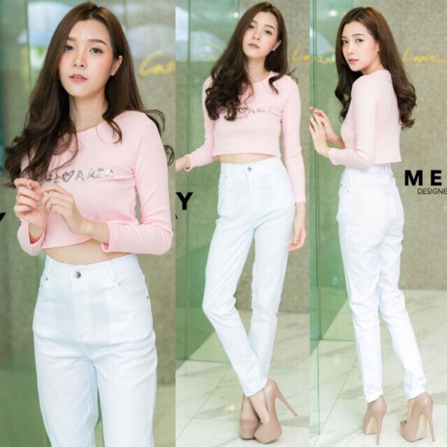 X792 C7 ชุดเซท  ของใหม่  Size M ป้าย Merry เสื้ออก 33-34/ กางเกงเอว 28-29 /สะโพก 34-35 ยาว 41”#เปื้อ