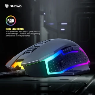 [กรุงเทพฯ ด่วน 2 ชั่วโมง] NUBWO เมาส์เกมมิ่ง ปรับ DPI ได้ 6 ระดับ สูงสุด 12800 มี 7 ปุ่ม ปรับมาโครได้ รุ่น NM90 M2