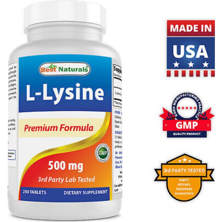 Best Naturals L-Lysine 500 mg 250 Tablets
