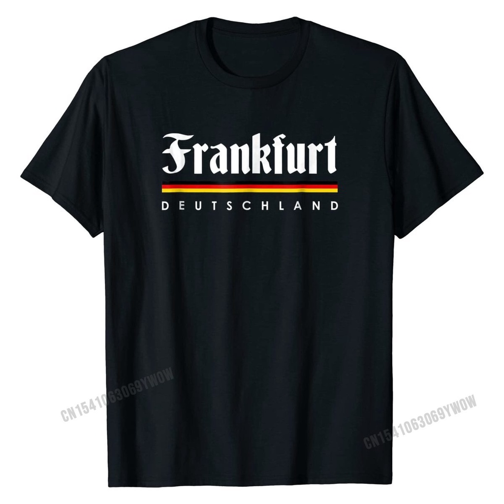 เสื้อยืดพิมพ์ลายเสื้อยืด พิมพ์ลาย Frankfurt Germany Aesthetic Lustiges Hemd Souvenir Gift Hop น่ารัก ขนาดใหญ่ สําหรับของ