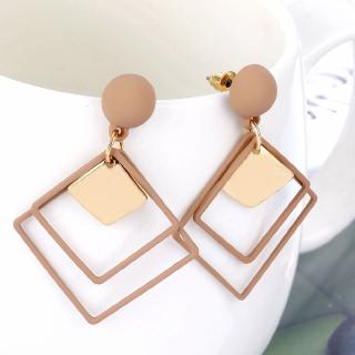 Fashion Geometric Earrings For Women Punk Long Hollow Square Sequins Pendant Hanging Earrings Female Elegant Statement Earrings