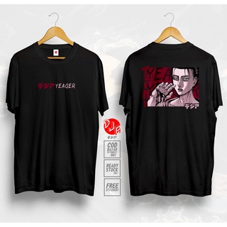 เสื้อทหาร แขนสั้นหวีผ้าฝ้ายขนแกะ Eren Yeager โจมตีไททันเสื้อยืดอะนิเมะญี่ปุ่นสําหรับเด็กผู้ใหญ่ !h-