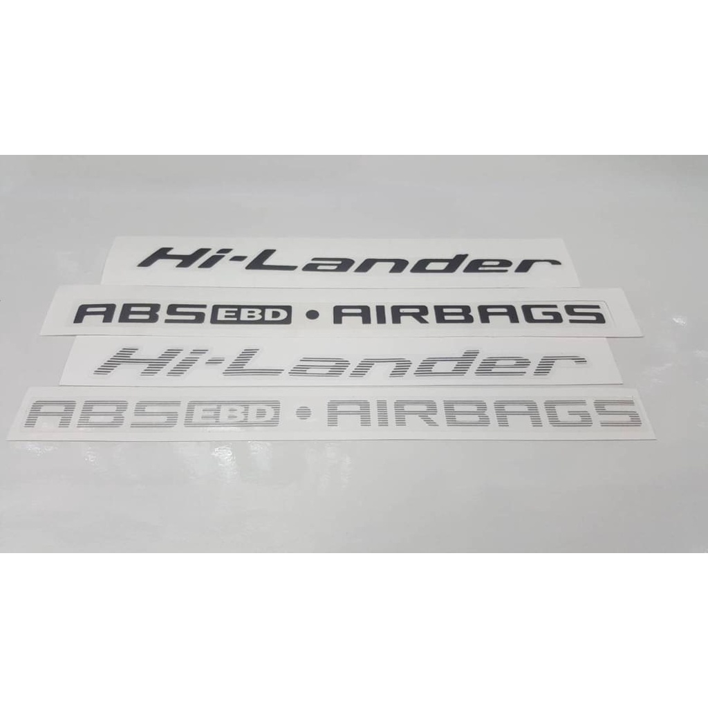 สติ๊กเกอร์ Hi-Lander ABS EBD AIRBAGS สำหรับติดท้ายรถ ISUZU D-MAX